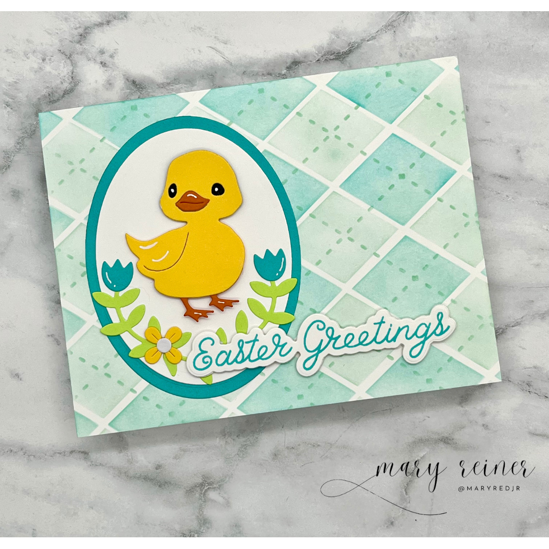 Simon Says Stamp Set of 3 Stencils Argyle Builder 1075st Rain or Shine Easter Card | color-code:ALT01