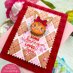 Simon Says Stamp Set of 3 Stencils Argyle Builder 1075st Rain or Shine Easter Card