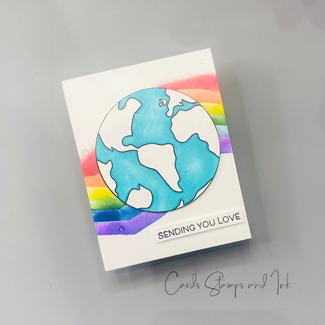 Simon Says Clear Stamps Around the World 2063ssc Sunny Vibes Sending Love Card