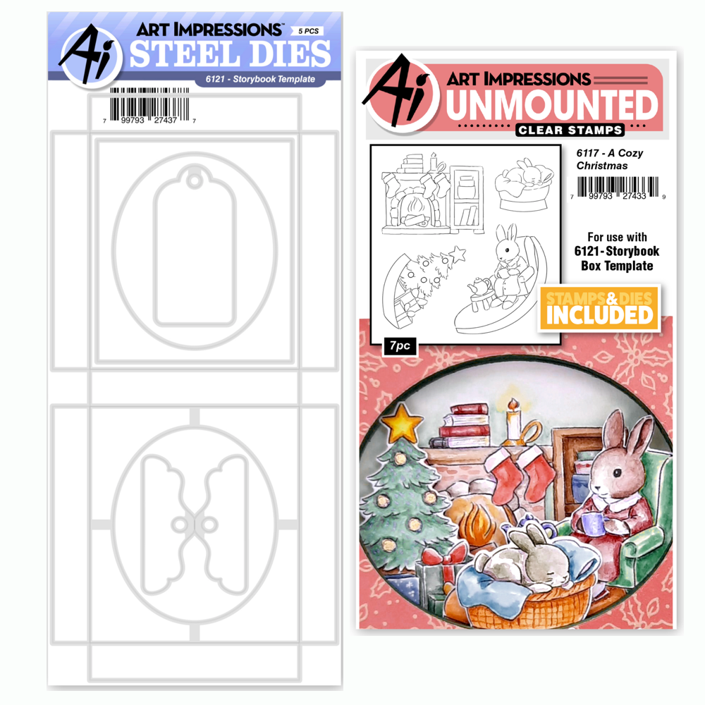 Art Impressions A Cozy Christmas Storybook Stamps and Template