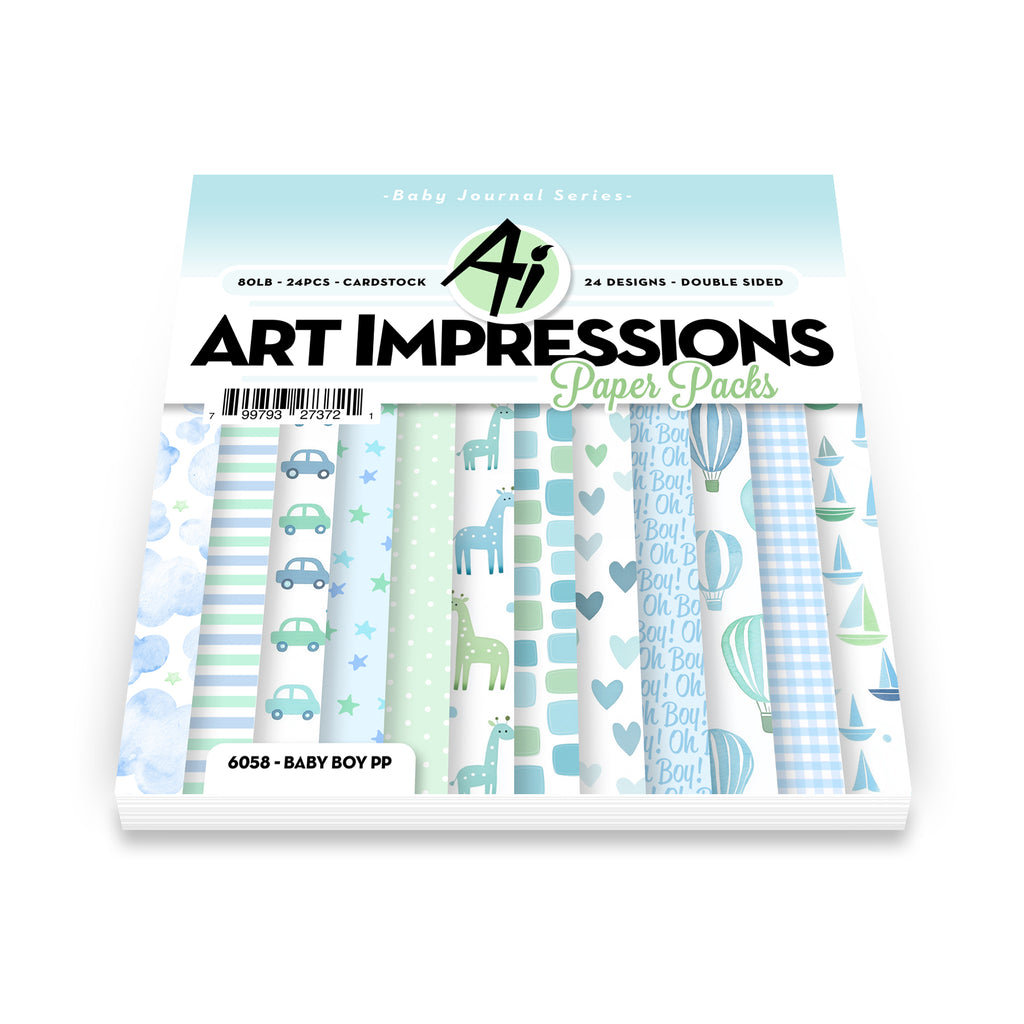 Art Impressions Baby Boy Journal Series 6x6 Inch Double-Sided Paper Pack 6058