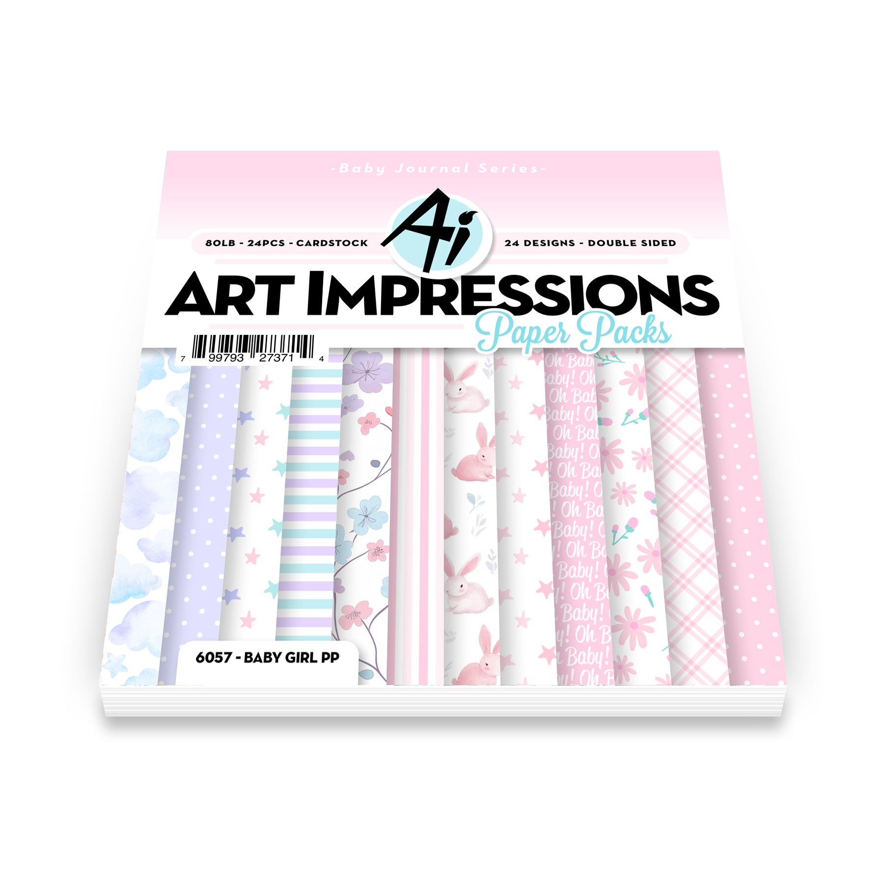 Art Impressions Baby Girl Journal Series 6x6 Inch Double-Sided Paper Pack 6057