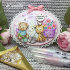 Art Impressions Baby Keepsake Stamps and Dies 6103 Cuddles and Cuteness Baby Girl Card
