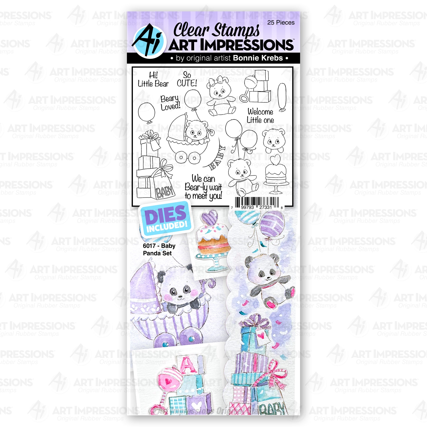 Art Impressions Baby Panda Stamps and Dies 6017