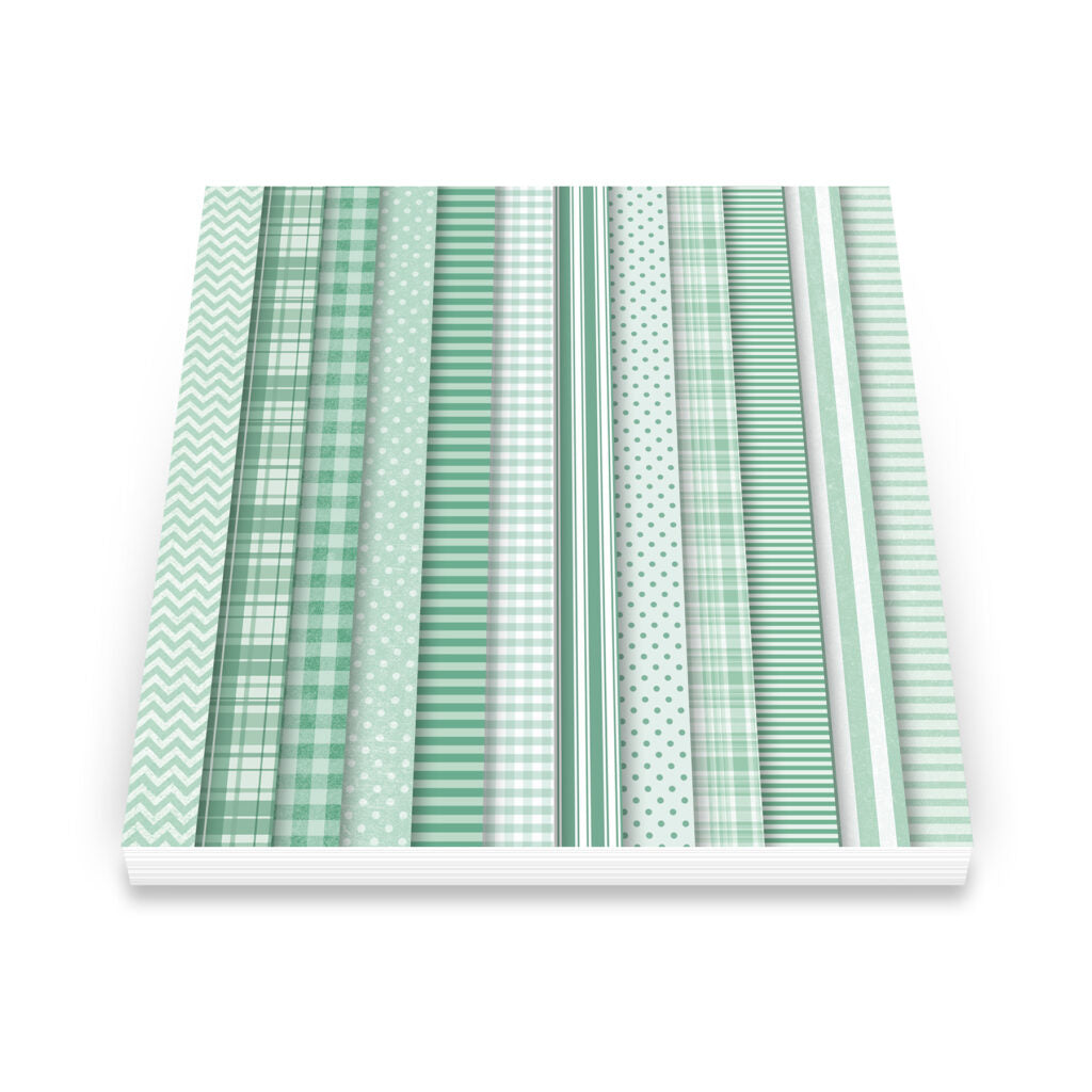 Art Impressions Basic Green 6x6 Inch Double-Sided Paper Pack 6009 detailed