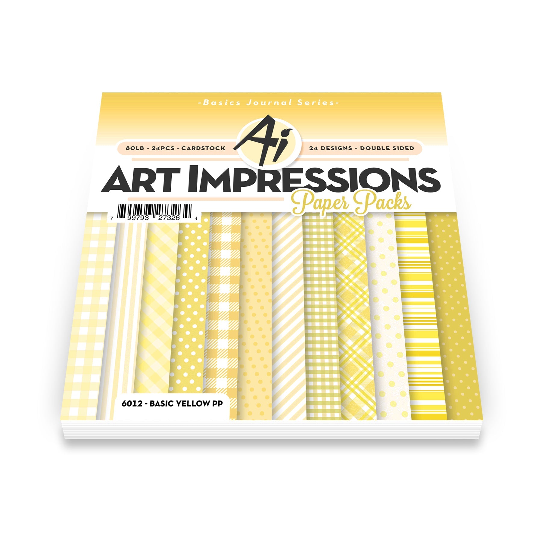 Art Impressions Basic Yellow 6x6 Inch Double-Sided Paper Pack 6012