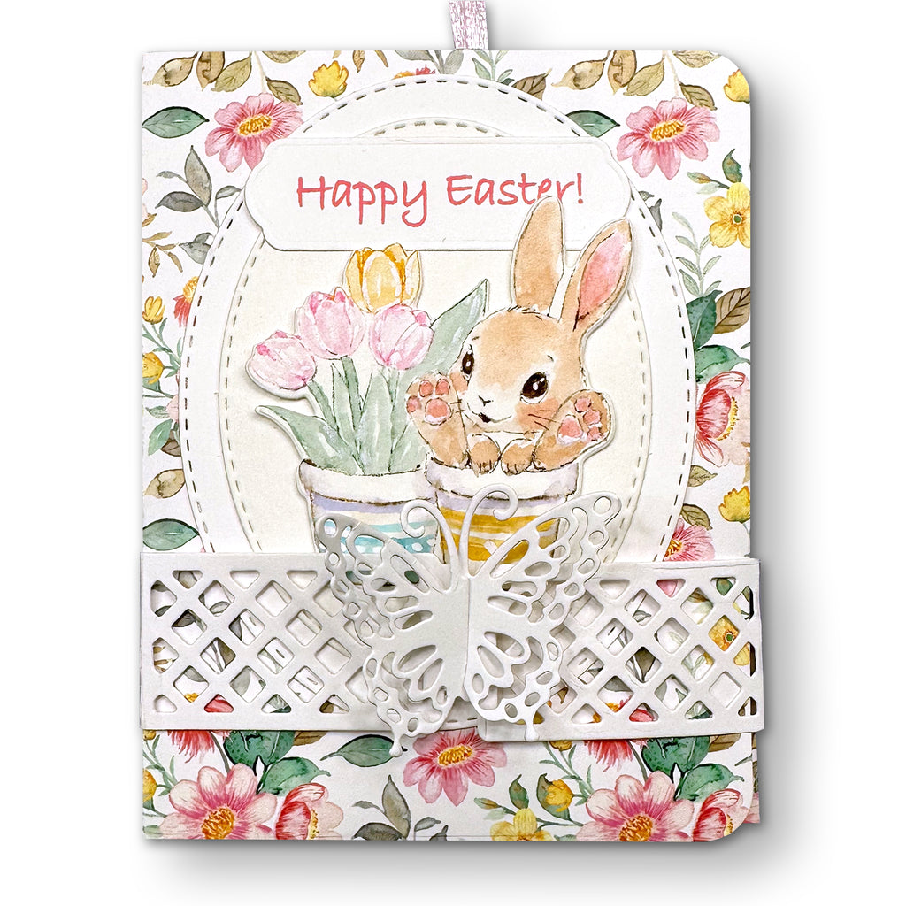 Art Impressions Bunny Hugs Stamp and Die Set 6008 Happy Easter