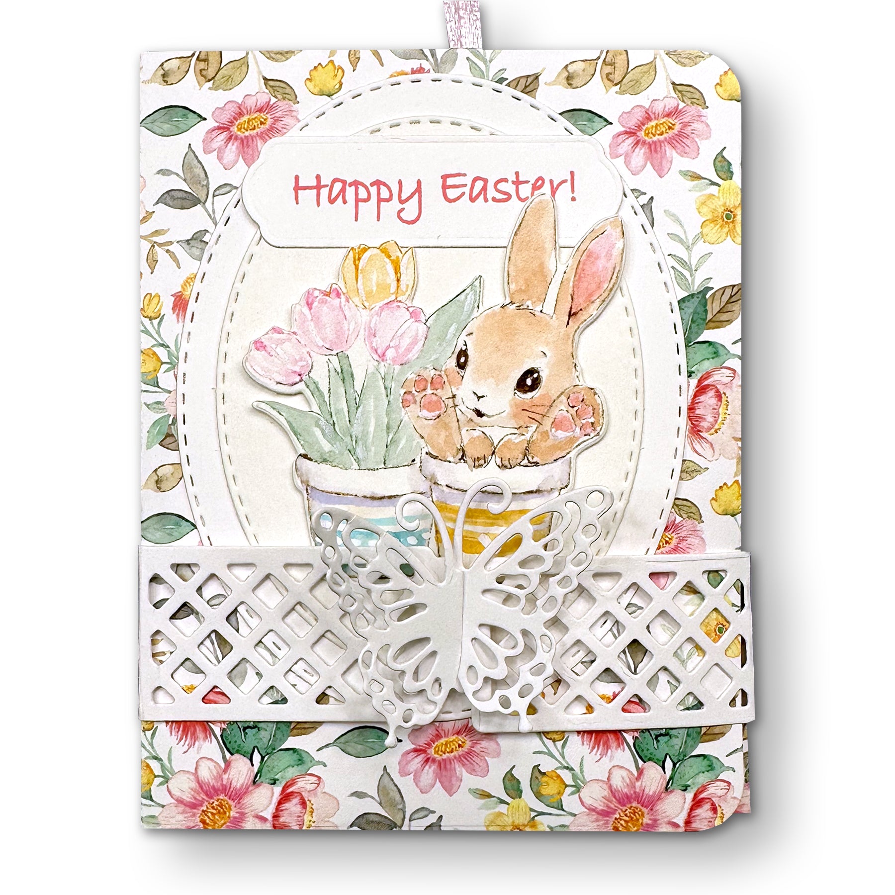 Art Impressions Bunny Hugs Stamp and Die Set 6008 Happy Easter