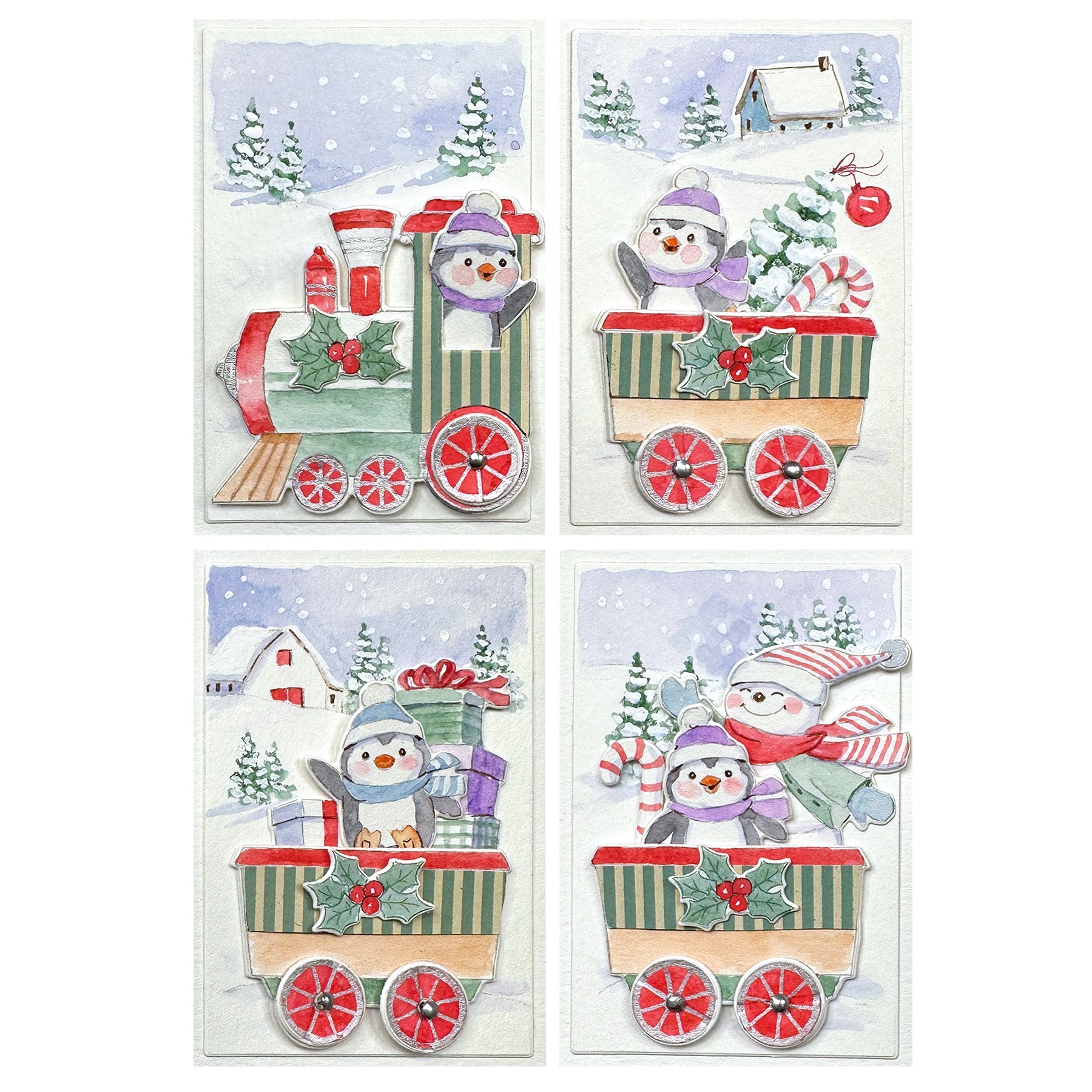 Art Impressions Christmas Train Stamp and Die Set 5929 set of 4