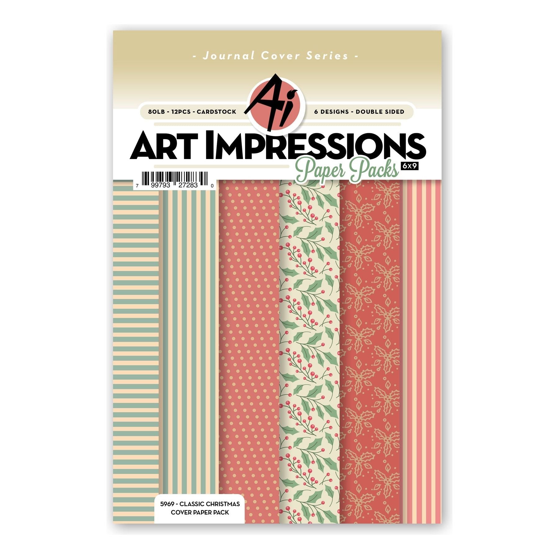 Art Impressions Classic Christmas Journal Cover Paper Pack 5969