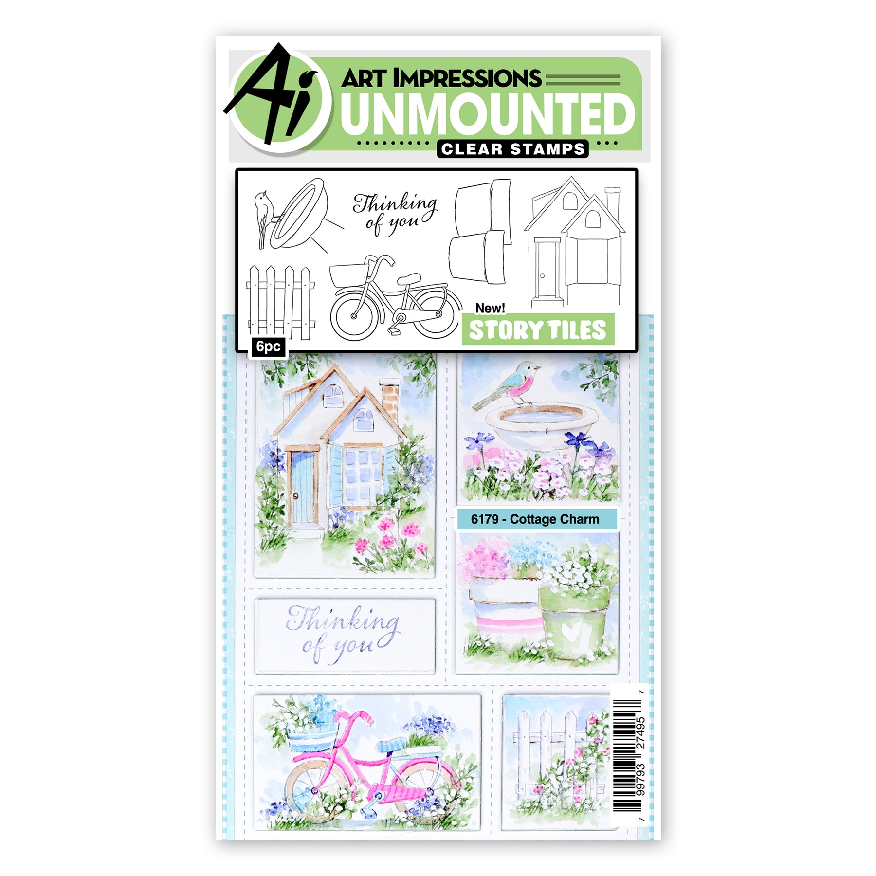 Art Impressions Cottage Charm Story Tiles Stamps 6179