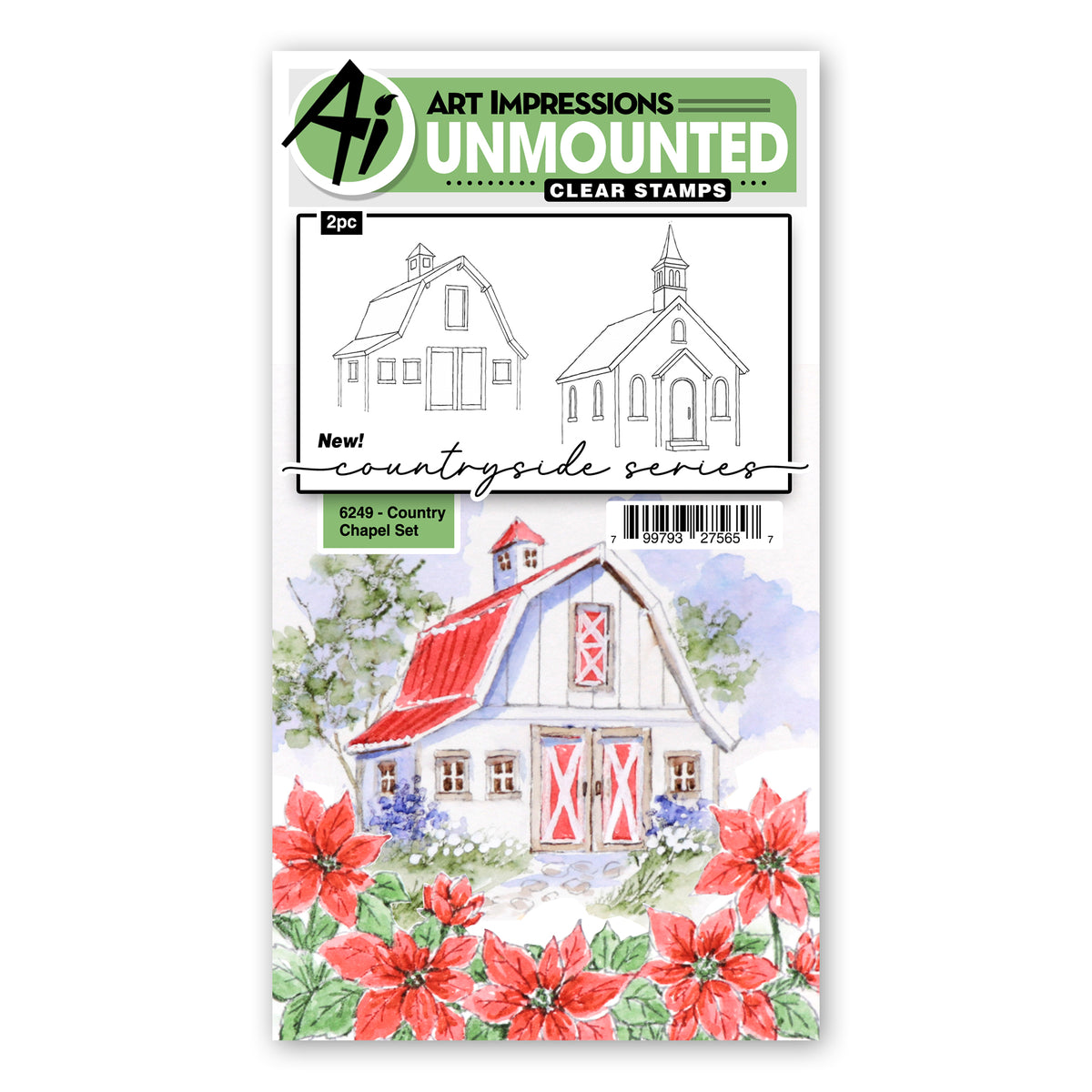 Art Impressions Country Chapel Stamps 6249