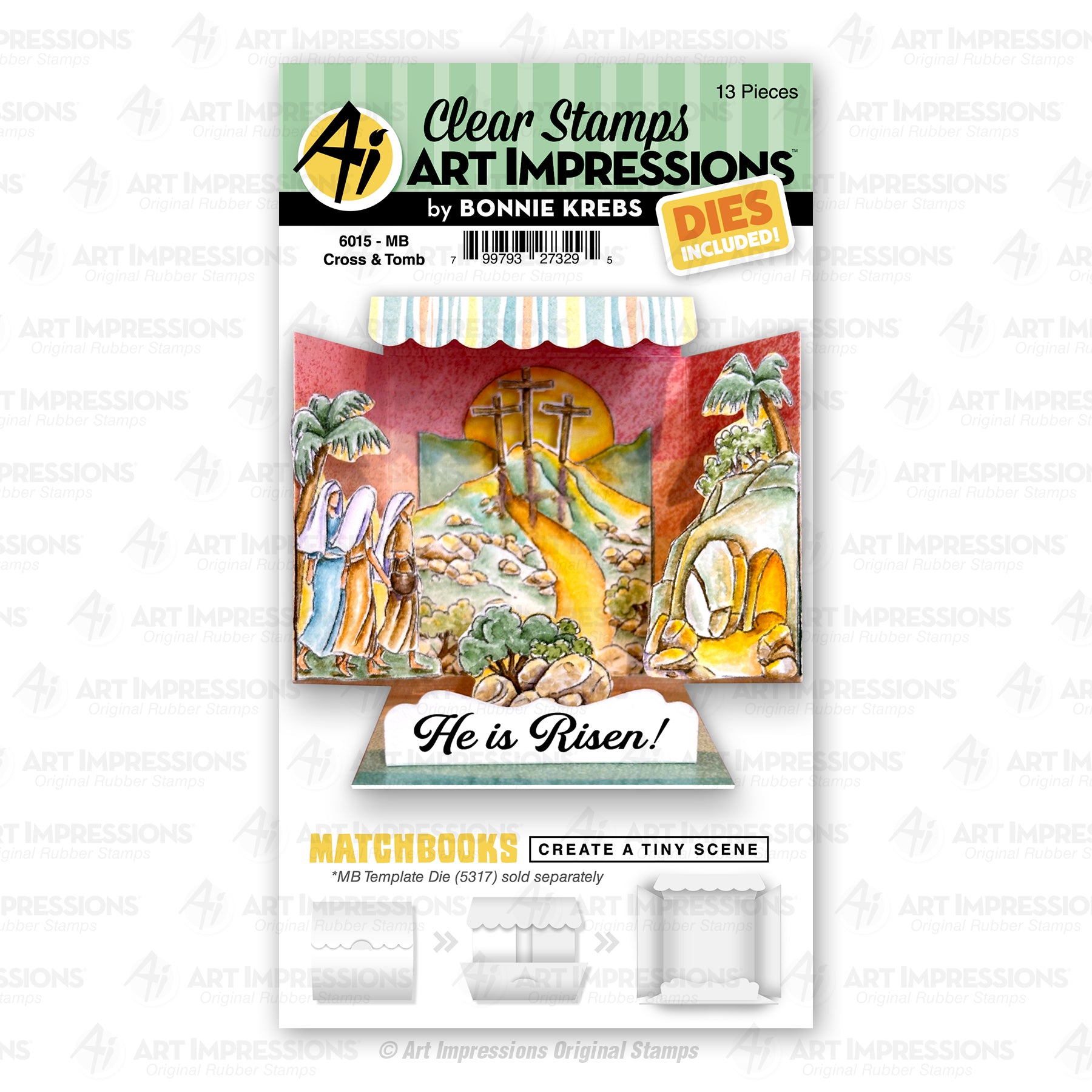 Art Impressions Cross and Tomb Matchbooks Stamps and Dies 6015