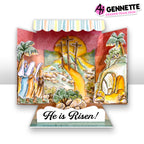 Art Impressions Cross and Tomb Matchbooks Stamps and Dies 6015 he is risen scene