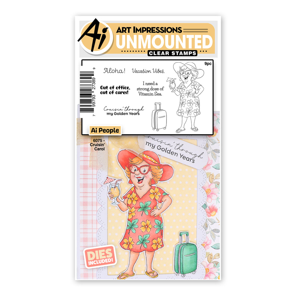 Art Impressions Cruisin' Carol Stamps and Dies 6075