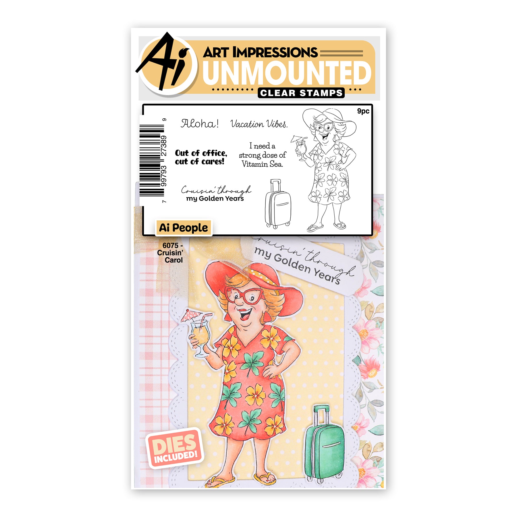 Art Impressions Cruisin' Carol Stamps and Dies 6075