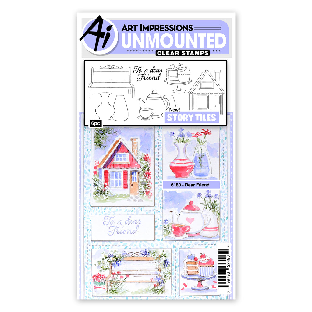 Art Impressions Dear Friend Story Tiles Stamps 6180