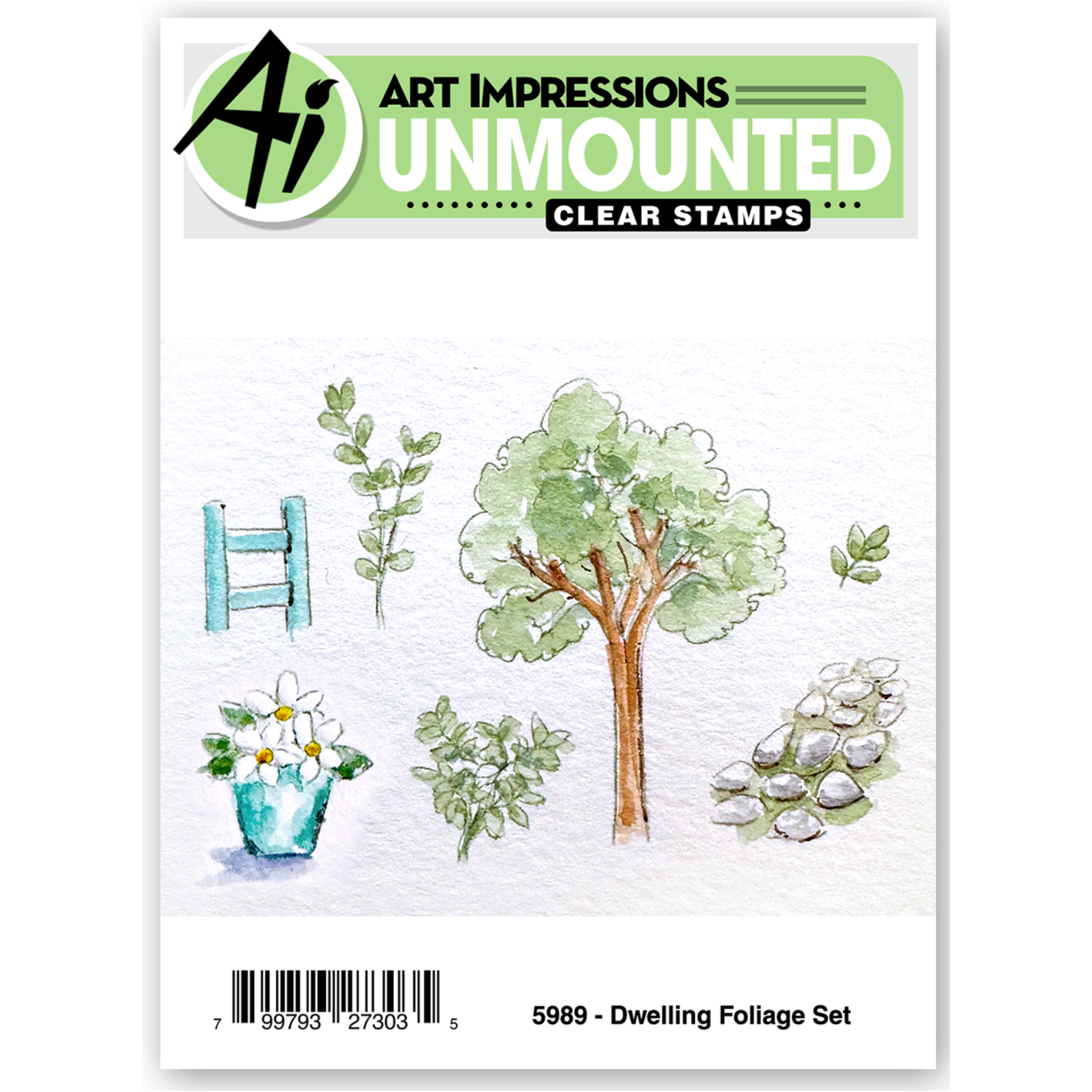 Art Impressions Dwelling Foliage Stamps 5989