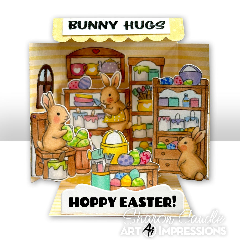 Art Impressions Easter Bunnies and Template Matchbook Stamps and Dies Bundle
