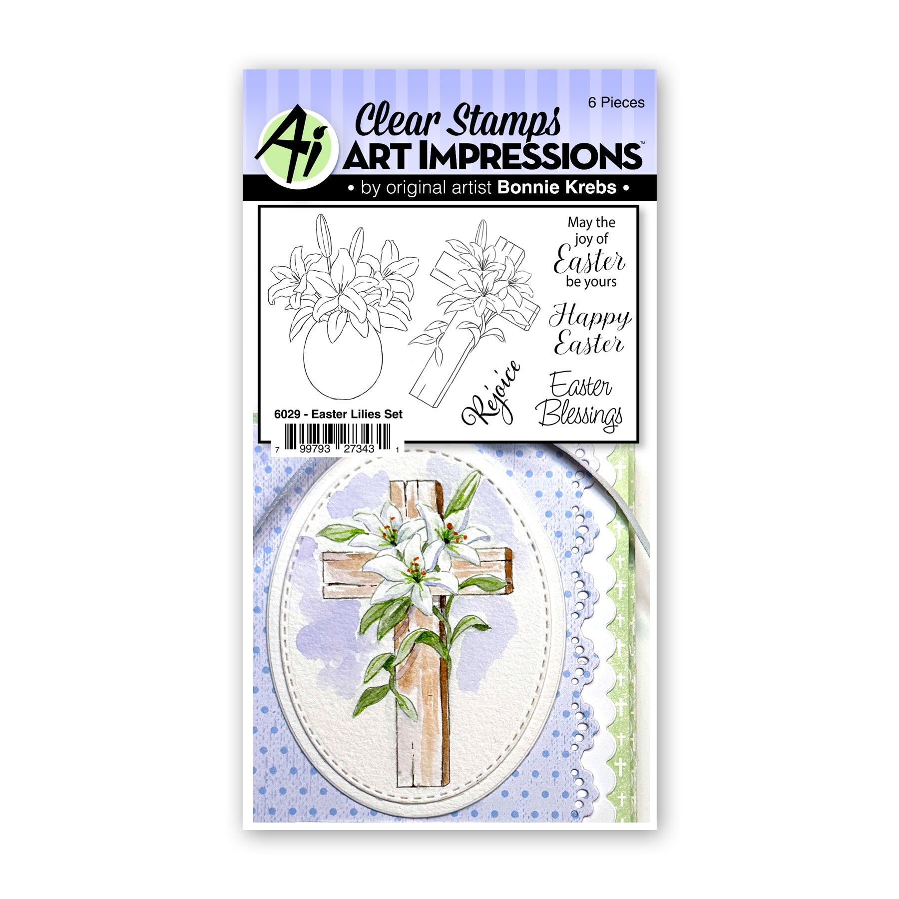 Art Impressions Easter Lilies Stamps 6029