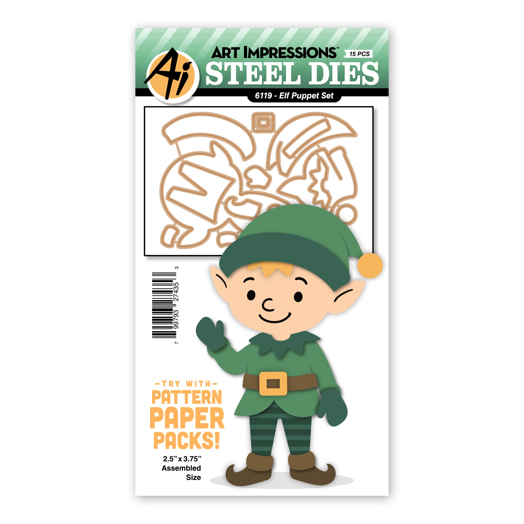 Art Impressions Elf Puppet Dies 6119