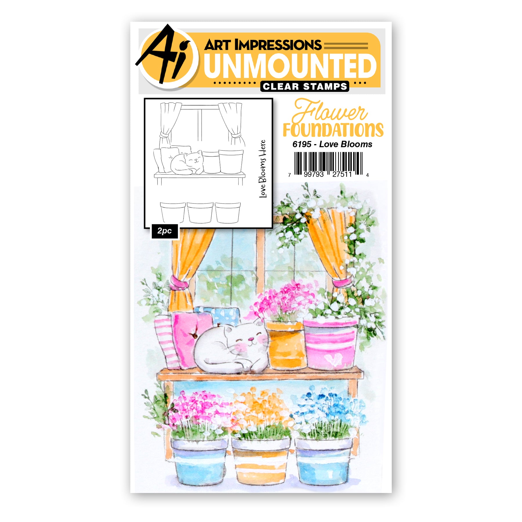 Art Impressions Flower Foundations Love Blooms Shop Stamps 6195