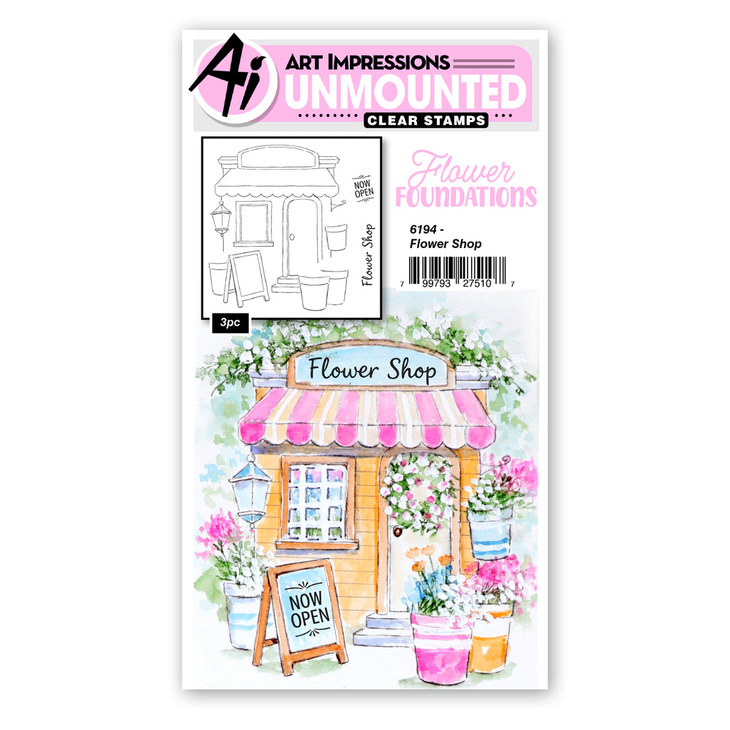 Art Impressions Flower Foundations Shop Stamps 6194