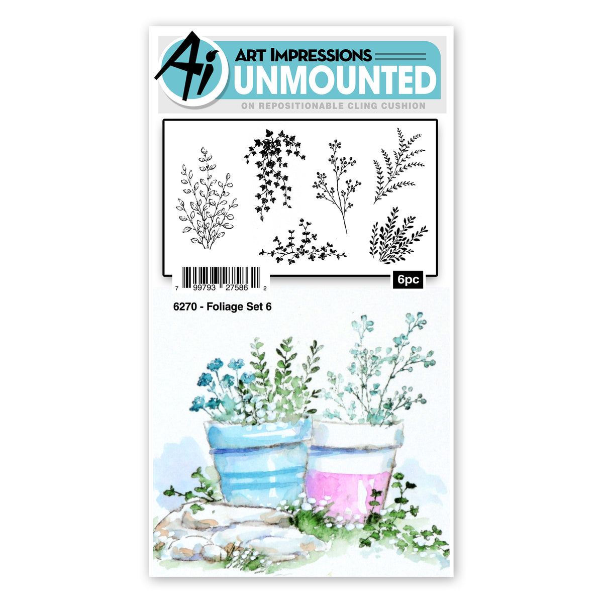 Art Impressions Foliage Set 6 Stamps 6270 foliage 6