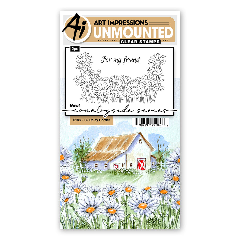 Art Impressions Foreground Daisy Border Stamps 6188