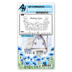Art Impressions Foreground Poppy Border Stamps 6187