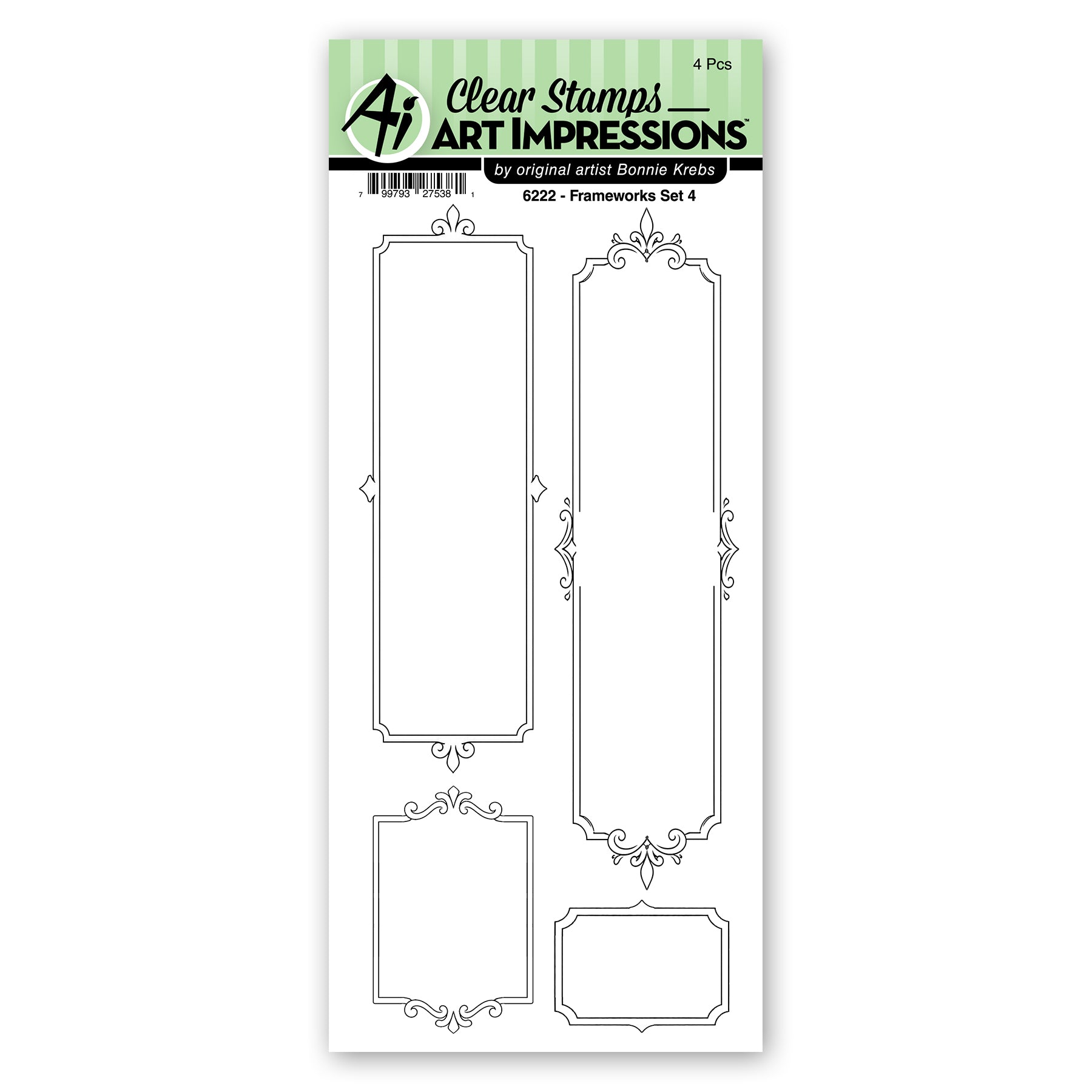 Art Impressions Frameworks Set 4 Stamps 6222