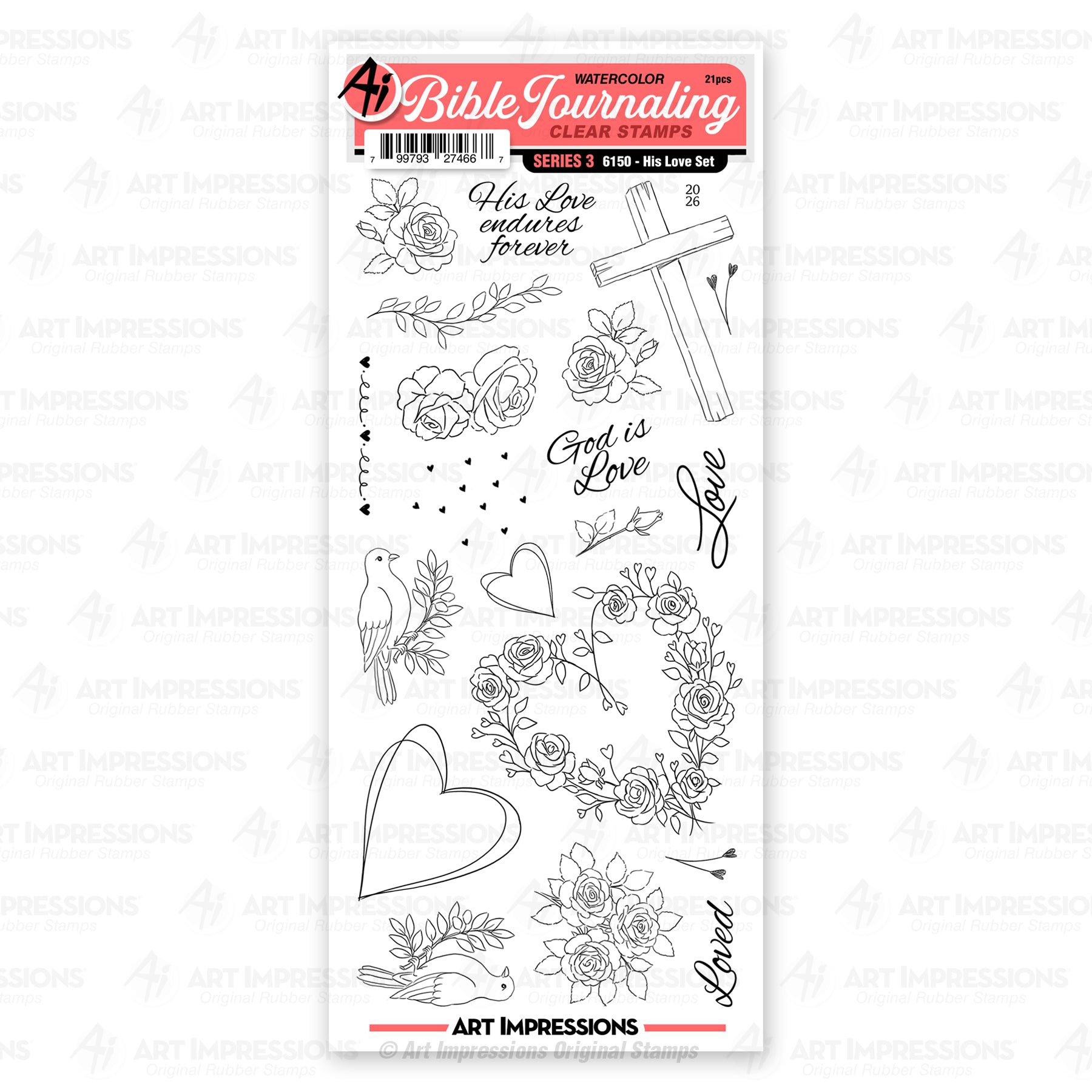 Art Impressions His Love Bible Journaling Stamps 6150