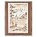 Art Impressions Outdoorsmen Cling Stamps 6069 sample sepia