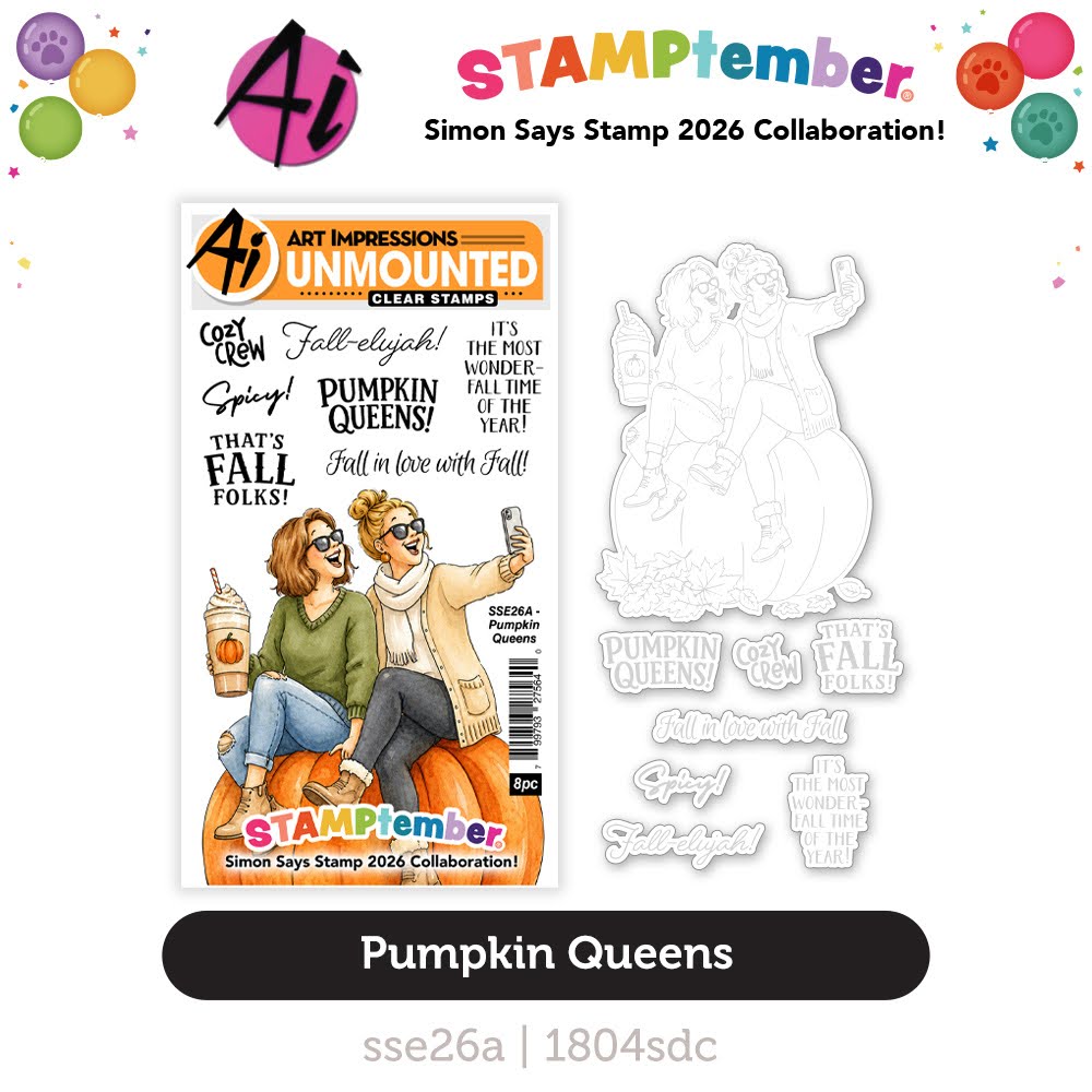 Art Impressions Pumpkin Queens STAMPtember Exclusive Stamps and Dies