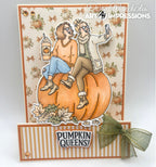 Art Impressions Pumpkin Queens STAMPtember Exclusive Stamps and Dies Autumn BFF Selfie Friend Card Dori Mendiola
