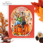 Art Impressions Pumpkin Queens STAMPtember Exclusive Stamps and Dies Autumn BFF Selfie Friend Card Suzy Plantamura | color-code:ALT01