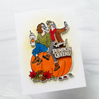 Art Impressions Pumpkin Queens STAMPtember Exclusive Stamps sse26a Autumn BFF Selfie Friend Card Cathy Zielske
