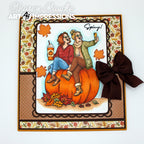 Art Impressions Pumpkin Queens STAMPtember Exclusive Stamps sse26a Autumn BFF Selfie Friend Card Sharon Caudle
