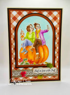 Art Impressions Pumpkin Queens STAMPtember Exclusive Stamps sse26a Autumn BFF Selfie Friend Card Simone Carr