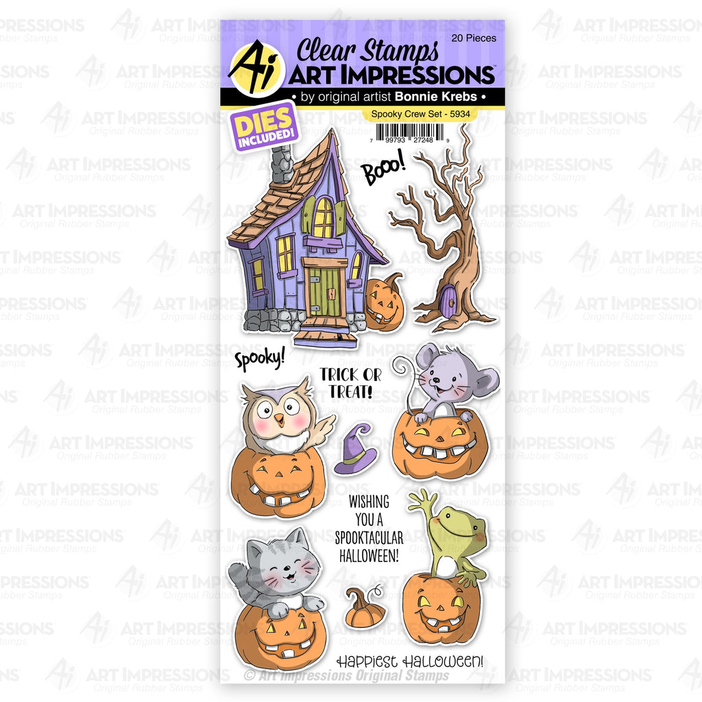 Art Impressions Spooky Crew Stamp and Die Set 5934