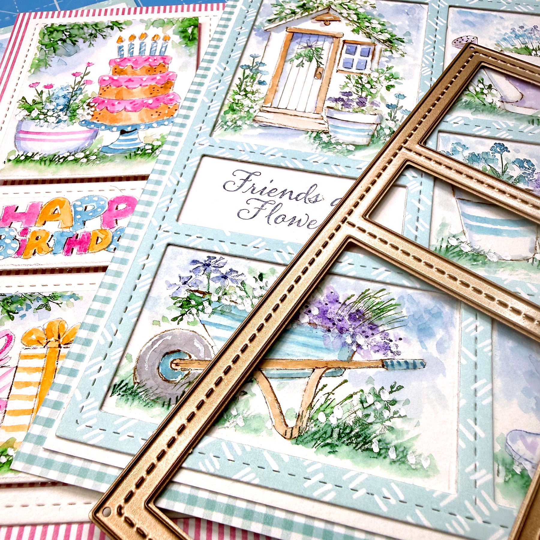 Art Impressions Story Tile Template Die 6158 shown in action