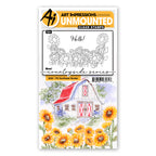 Art Impressions Sunflower Border Stamps 6255