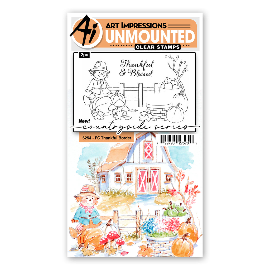 Art Impressions Thankful Border Stamps 6254