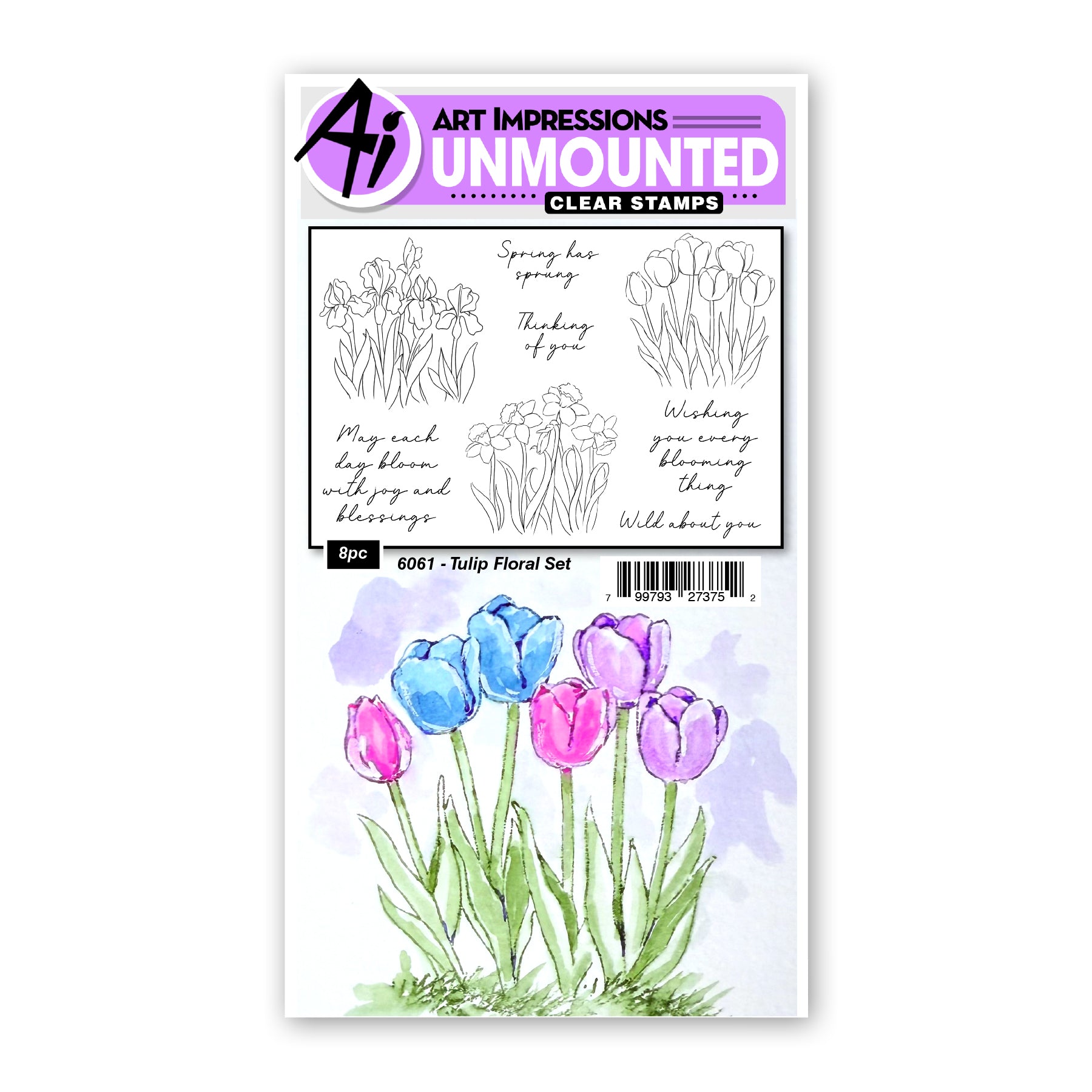 Art Impressions Tulip Floral Stamps 6061
