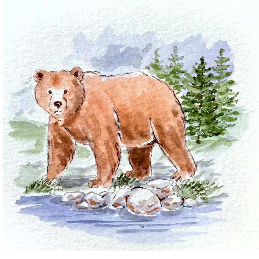 Art Impressions Watercolor Bear Stamps 6064 sample