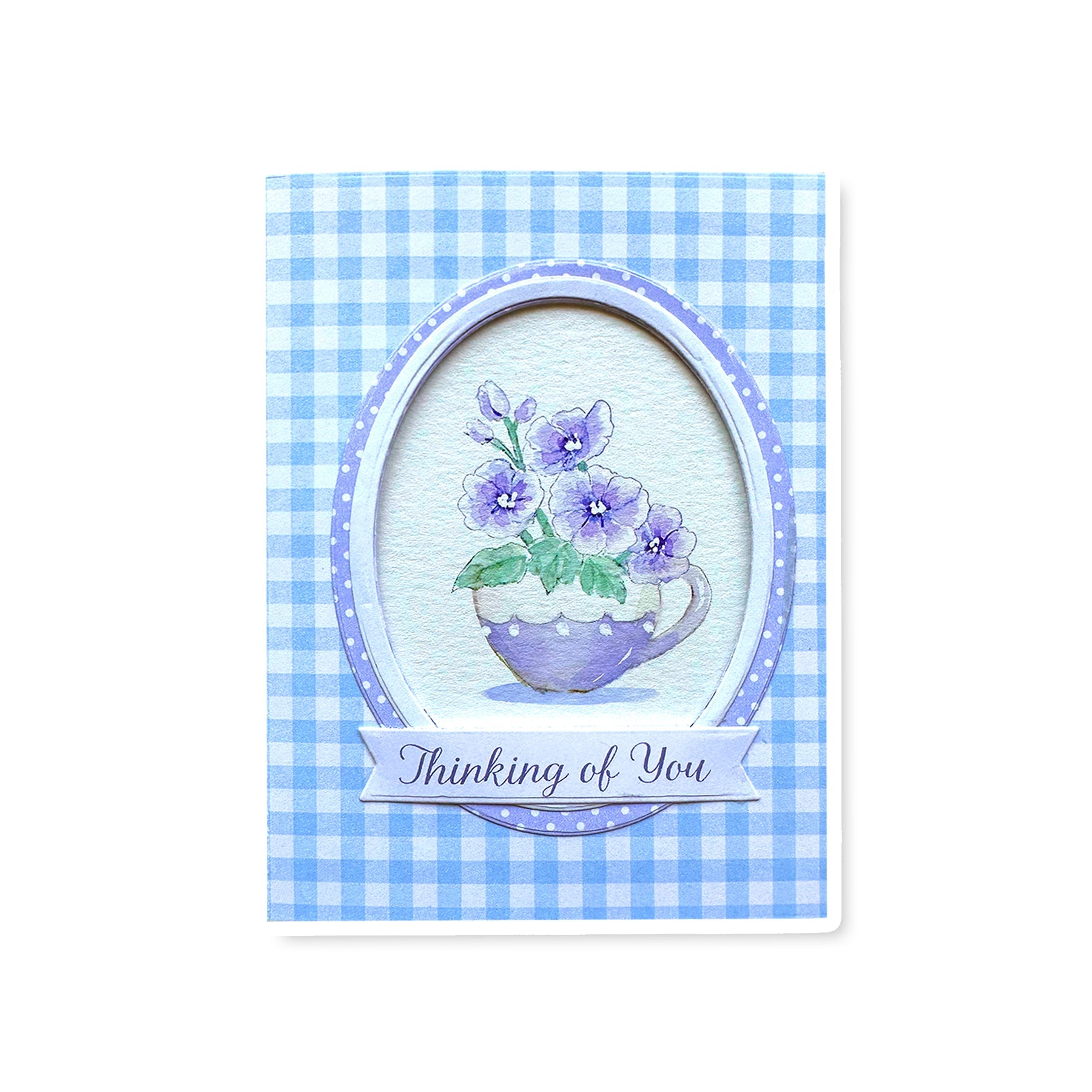 Art Impressions Watercolor Floral Bouquet Clear Stamps 5917 Thinking of You Violets in Mug