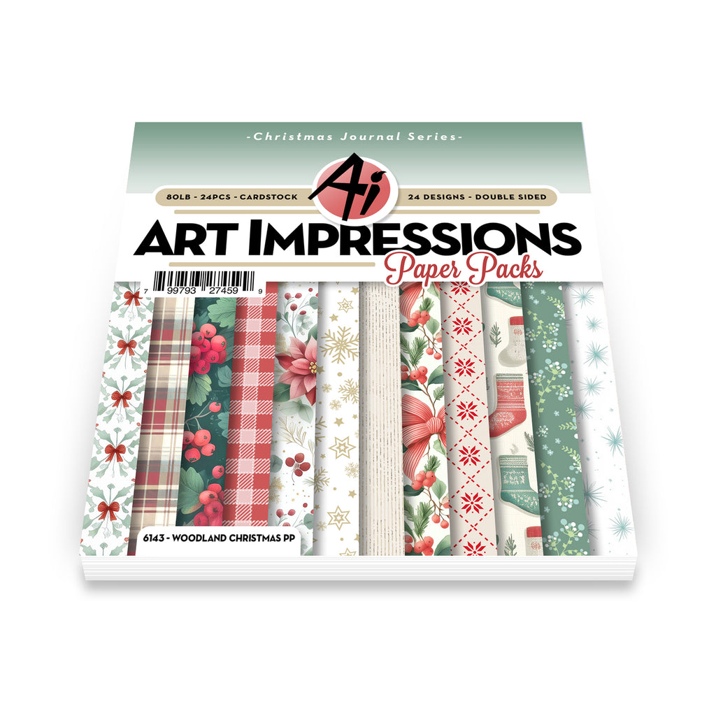 Art Impressions Christmas Journal Series paper pack with various festive designs.