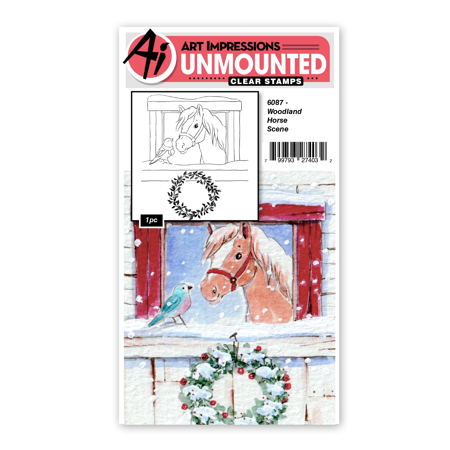 Art Impressions Woodland Horse Stamp 6087