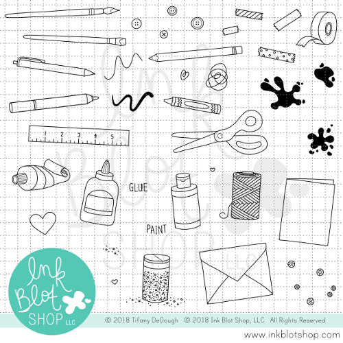 Ink Blot Shop Clear Stamp Set Arts And Crafts Icons inbl031