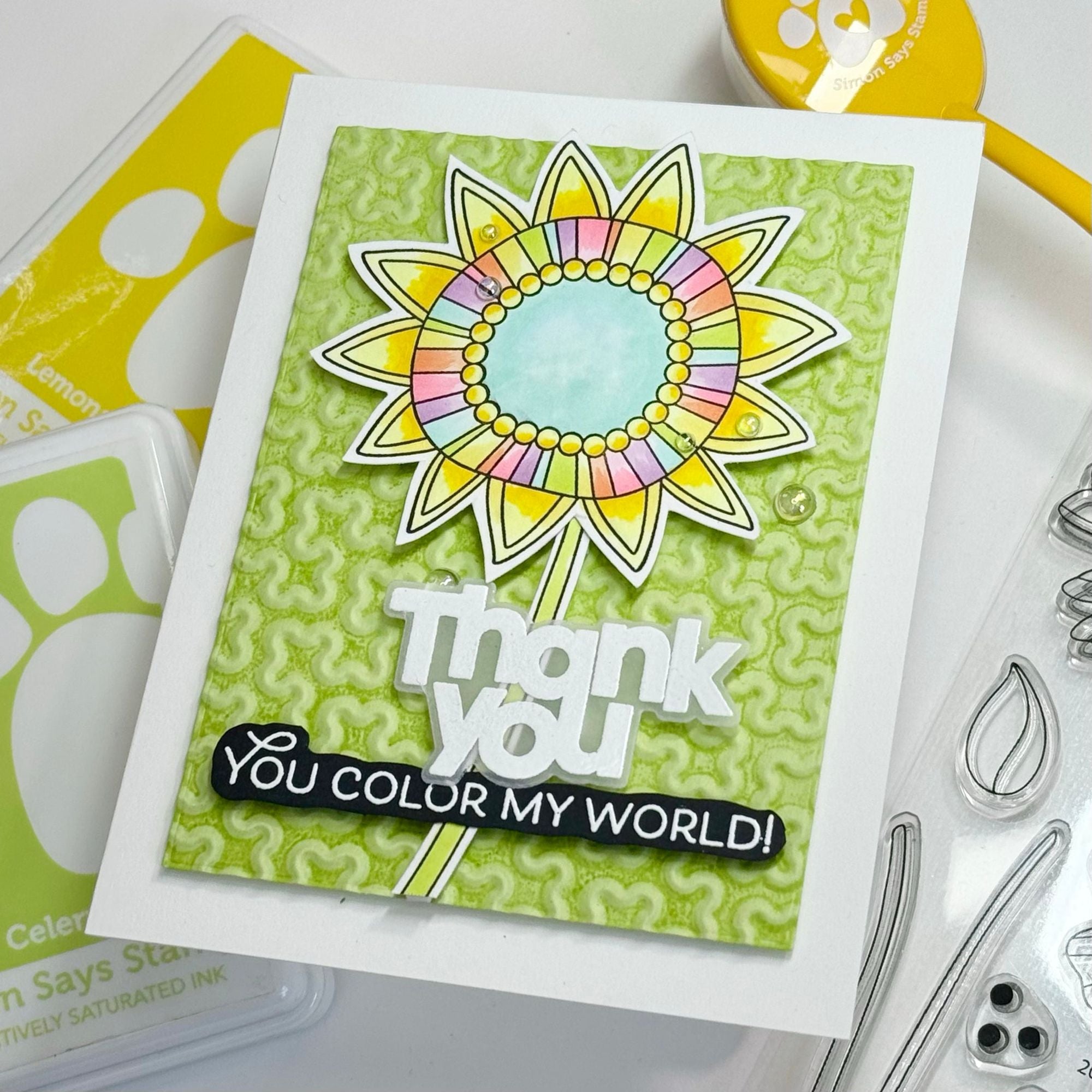 Simon Says Stamp Artsy Florals Wafer Dies 1131sdc Sweet Wishes Thank You Card